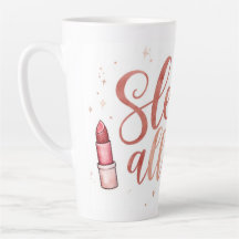 Tazas de latte con tema de belleza