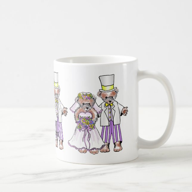 Tazas de novia y novio oso (Derecha)