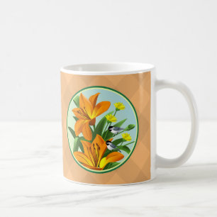 Tazas de pájaro carbonero de lirio de tigre negro