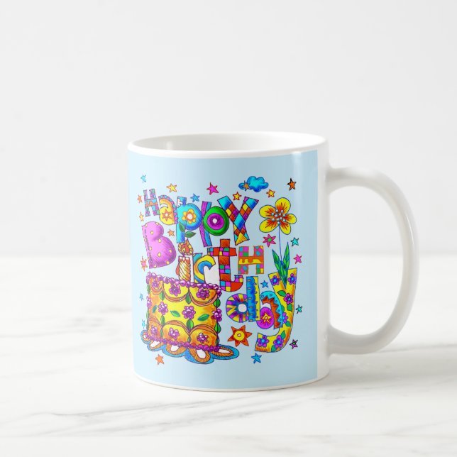 Tazas de pastel de cumpleaños feliz (Derecha)