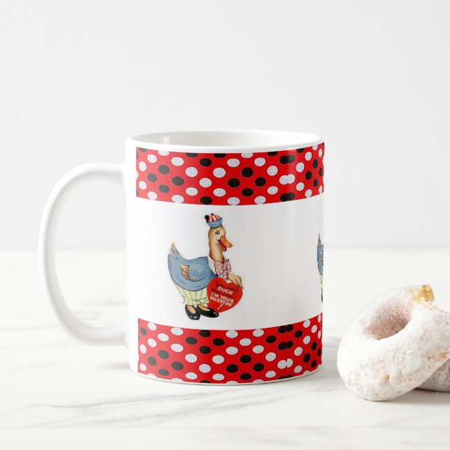 Tazas de pato del día de San Valentín (Con donut)