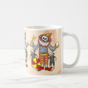 Tazas de payaso de mono de calcetín