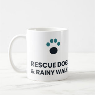 Tazas De Perros De Rescate Y Paseos Lluviosos PNW