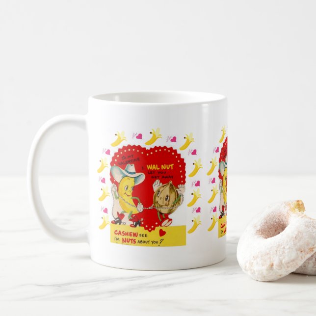 Tazas de plátano y nueces de San Valentín (Con donut)