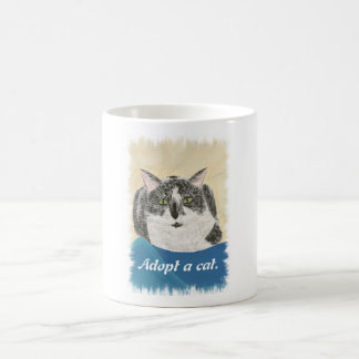 Tazas de promoción de adopción de gatos con pintur