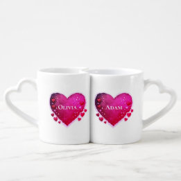 Tazas de San Valentín Corazón Nombre Personalizado