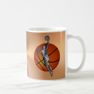 Tazas del baloncesto, jugador metálico en bola del