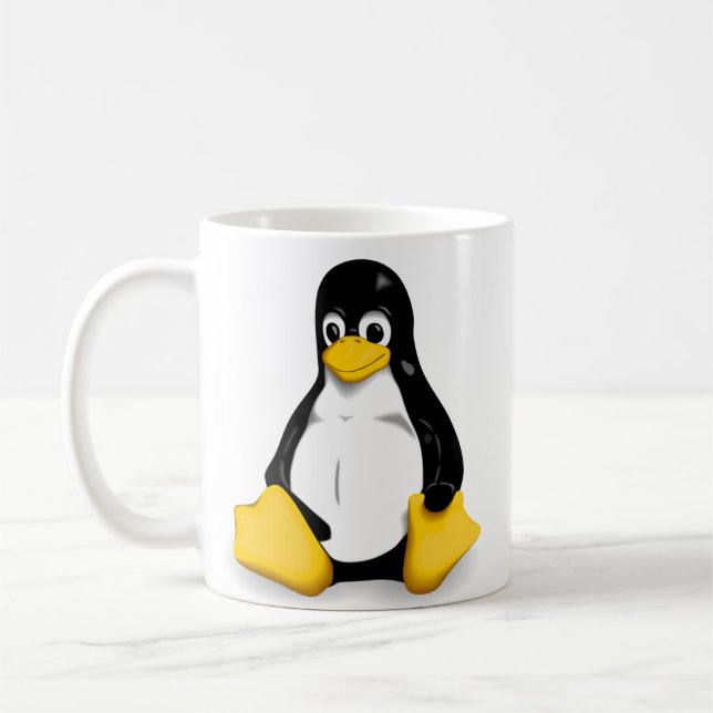 Tazas del café/del té de Linux Tux (Izquierda)