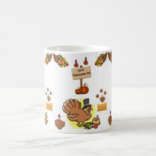 Tazas del Día de Acción de Gracias Feliz