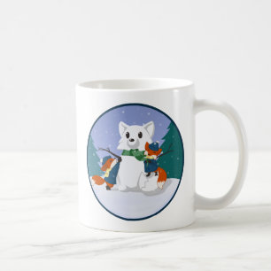 Tazas del día de la nieve de Kitsune