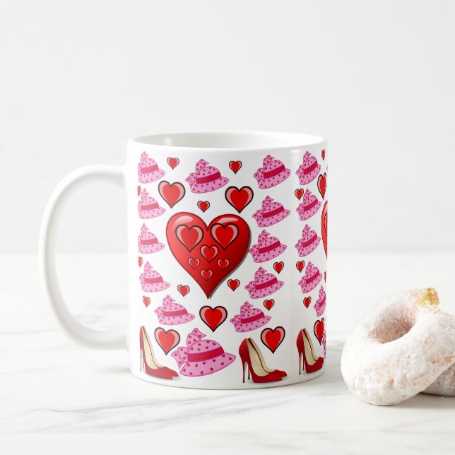 Tazas del Día de San Valentín (Con donut)