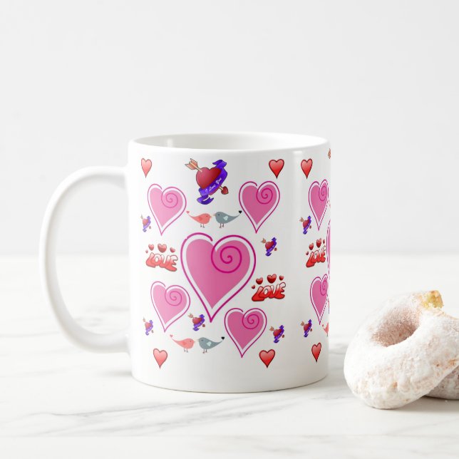 Tazas del Día de San Valentín Tazas (Con donut)