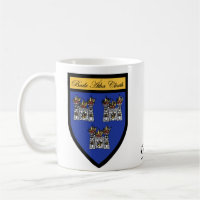 Tazas del mapa y del escudo de Dublín del condado