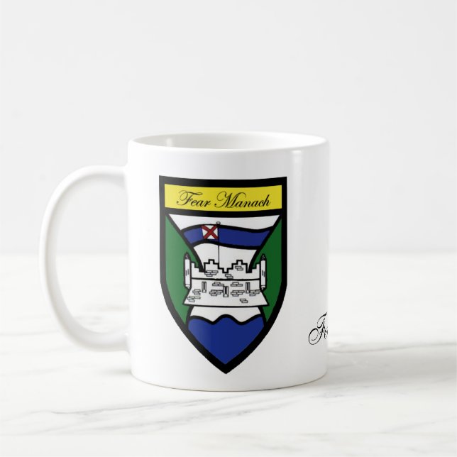 Tazas del mapa y del escudo de Fermanagh del (Izquierda)