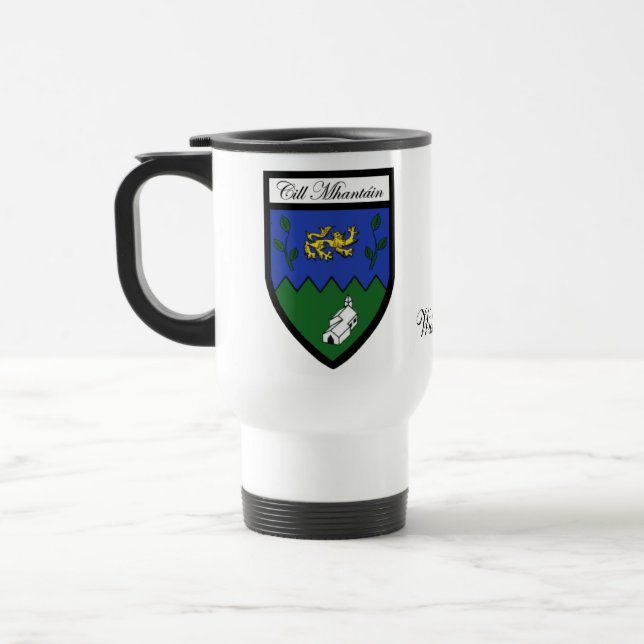 Tazas del mapa y del escudo de Wicklow del condado (Izquierda)