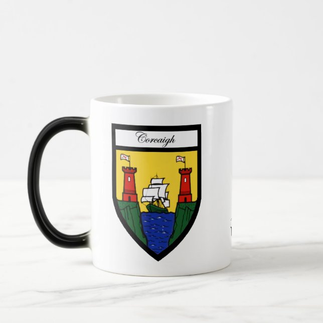 Tazas del mapa y del escudo del corcho del condado (Izquierda)