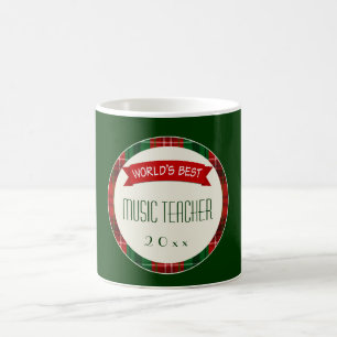 Tazas del regalo del navidad de la tela escocesa