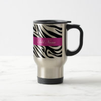 Tazas del viaje del monograma de la cebra
