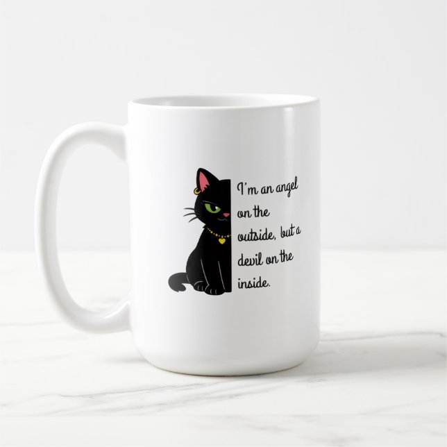 tazas divertidas de gato negro (Izquierda)