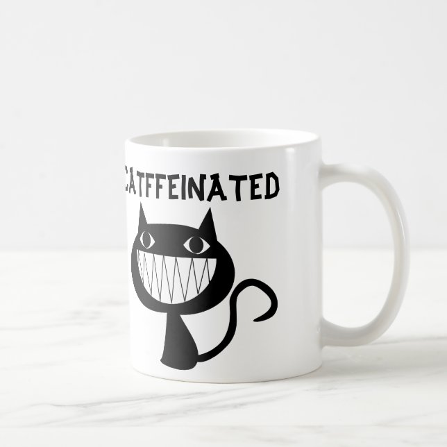 Tazas divertidas del gato del café de CATFFEINATED (Derecha)