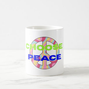 Tazas Elige Paz Tipografía Negrita con Mínimo