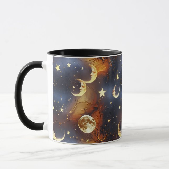 Tazas - Fase Lunar Celestial Naranja Fuego Lujo (Izquierda)