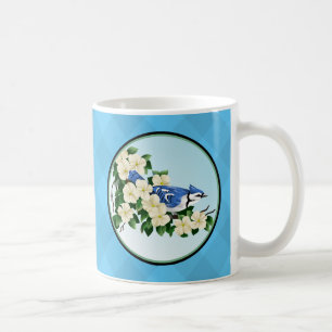 Tazas florales de arrendajo azul