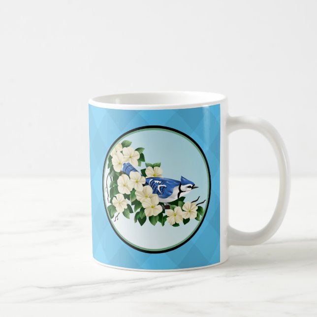 Tazas florales de arrendajo azul (Derecha)