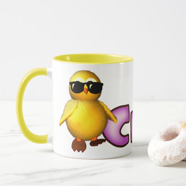 Tazas frescas del polluelo (Con donut)