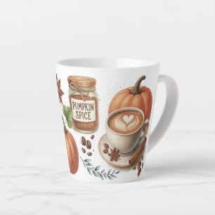 Tazas ilustradas de especias de calabaza