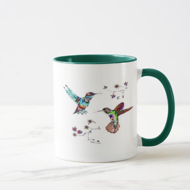 Tazas JEWELED de los COLIBRÍES (Derecha)