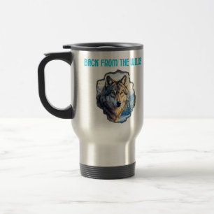 Tazas Majestuosas de Doble Exposición de Lobo en l