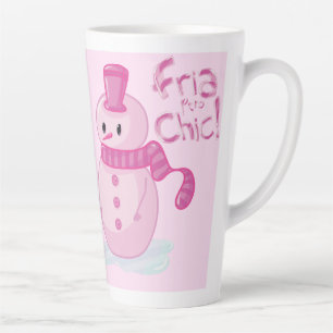 Tazas para café latte con muñeco de nieve