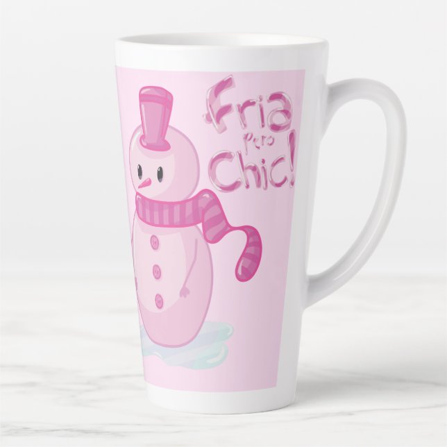 Tazas para café latte con muñeco de nieve (Derecha)