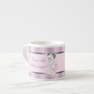 Tazas para gemelas princesas bebé de color rosa
