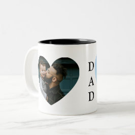 Tazas para papá con dos fotos del corazón