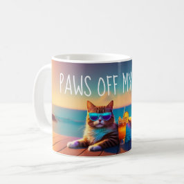 Tazas Paws Off My Drink - Gato Con Gafas de Sol