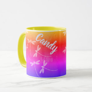 Tazas personalizadas con libélulas en el agua