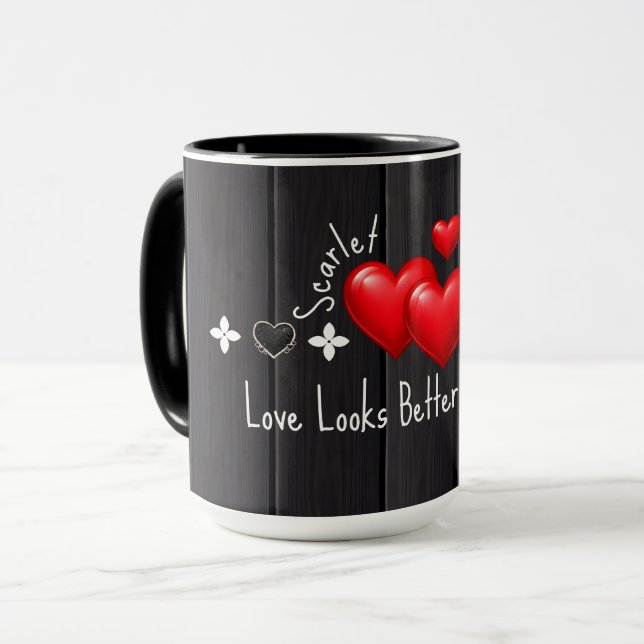 Tazas personalizadas con nombre y citas para San V (Anverso izquierdo)
