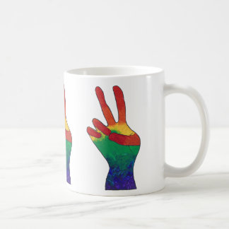 Tazas personalizadas con signo de mano de paz de a