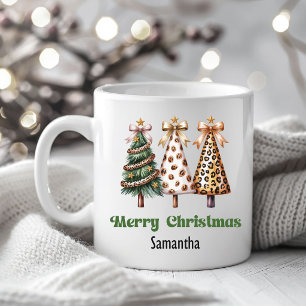 Tazas Personalizadas de árboles de Navidad de Leop