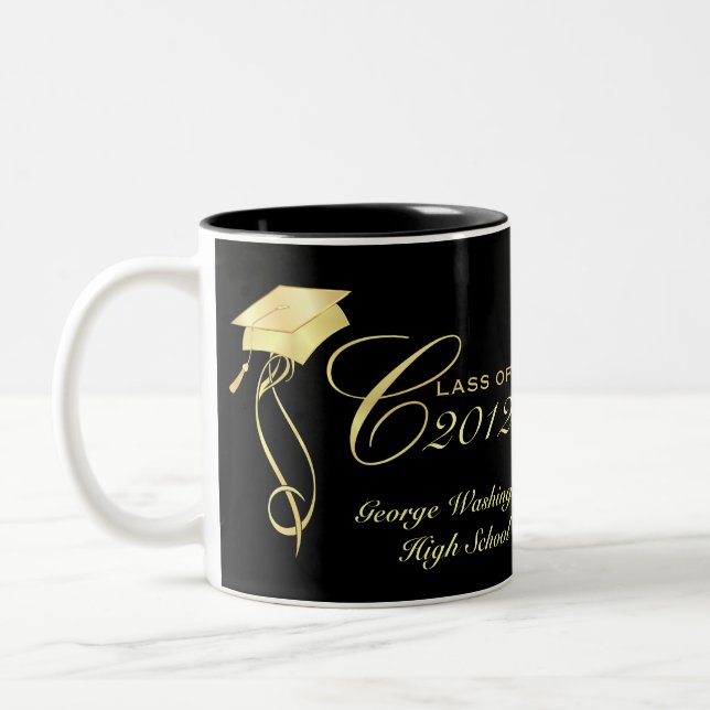 Tazas personalizadas de la foto de la graduación (Izquierda)