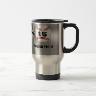 Tazas personalizadas del béisbol con NOMBRE y