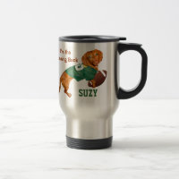 Tazas personalizadas del Dachshund del fútbol