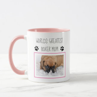 Tazas personalizadas del perro - mamá del boxeador