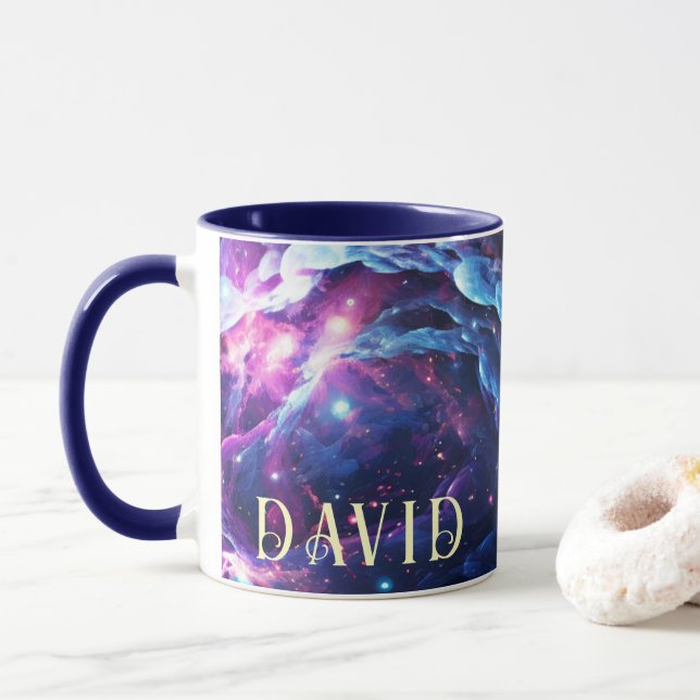 Tazas personalizadas temáticas del espacio para co (Con donut)