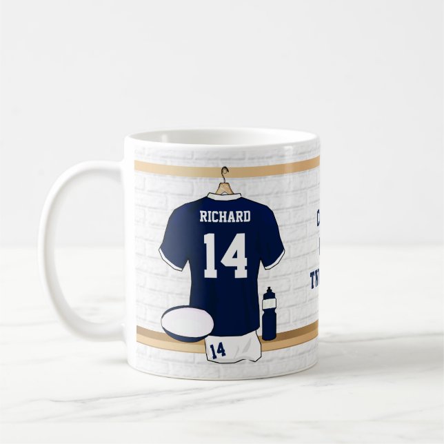 Tazas personalizadas únicas de la fan del rugbi (Izquierda)