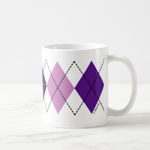 Tazas púrpuras de Argyle de la tela escocesa