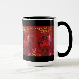 Tazas rojas claras antiguas del ornamento del