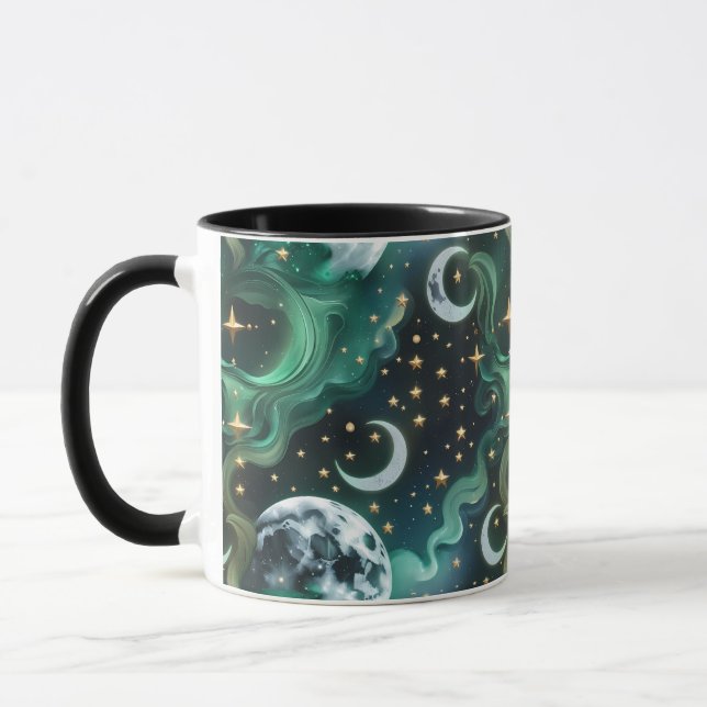 Tazas – Verde Esmeralda Fase Lunar Celestial Lujo (Izquierda)